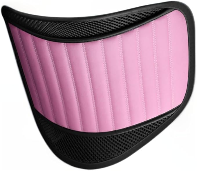 Premium Car Interior Back Support - Versatile Lumbar Cushion for Driver Seat with Breathable Fabric and Adjustable Strap. (1, Pink)