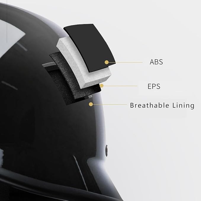 Motorcycle Helmet, Aircraft Style, Black