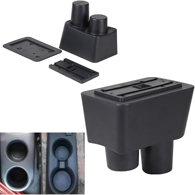 AULPHIKE Compatible with Nissan Versa Armrest 2012-2019 Center Console Organizer Armrests Double Layer Storage Space with USB Ports