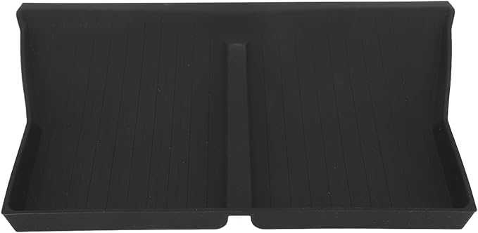 Center Console Wireless Charging Mat, Easy to Clean Anti Slip Phone Charging Silicone Pad, Interior Accessories for Car Phone Stand, Dash Mat with Holder (Black W240004607)