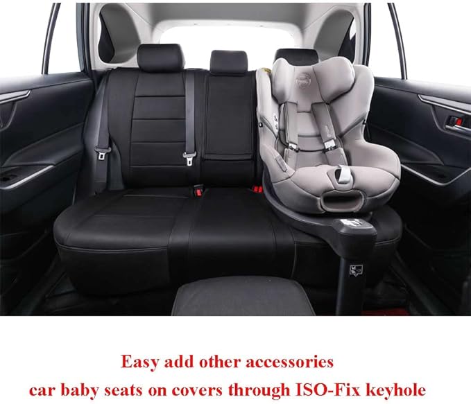 EKR Rav4 Seat Covers Custom Fit for Toyota Rav4 (Hybrid) Woodland/Limited 2026,Car Seat Cover Full Set for SUV,Neoprene(Black)
