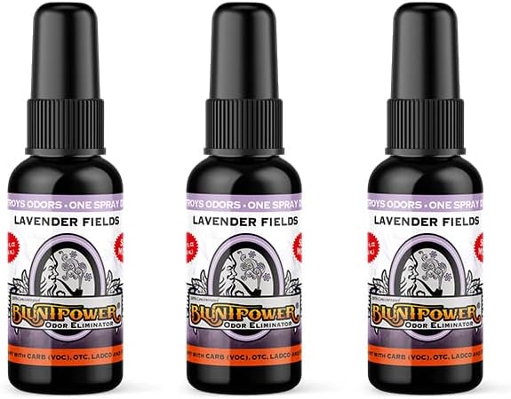 BluntPower (Lavender Fields, 3 Pack) Concentrated Odor Eliminator and Diffuser Oil - Room Deodorizer, Odor Eliminator, and - Premium Oil Based Air Freshener & Odor Eliminator