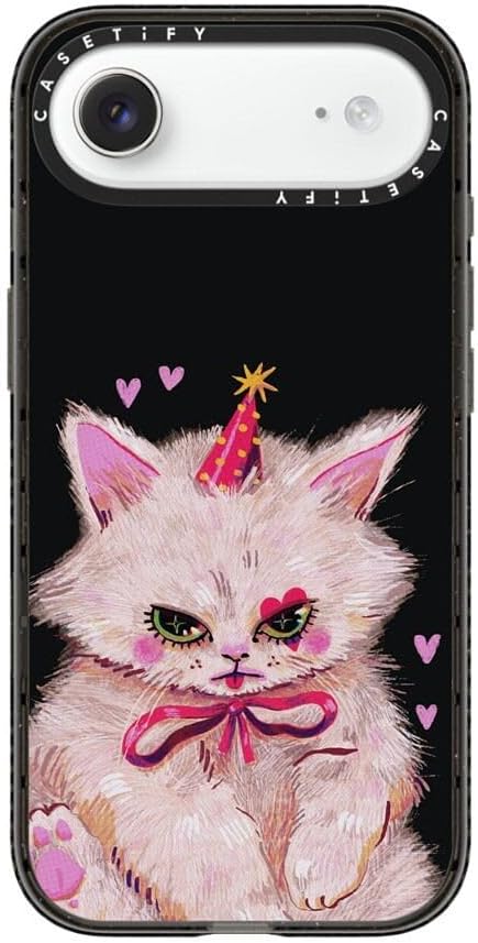 CASETiFY Impact iPhone Air Case [Slim/Compatible with Magsafe / 8.2 ft. 4X Military Grade Drop Protection] - Clown Kitty - Clear Black