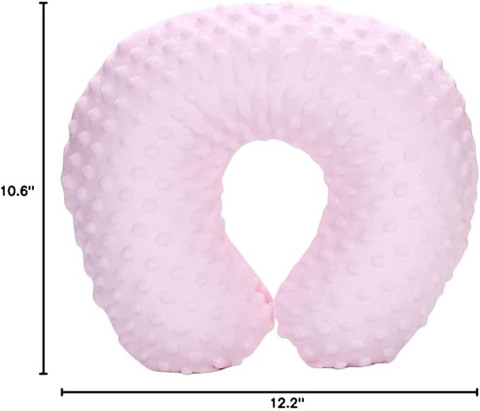 Neck Pillows Kids Travel Pillow Inflatable Head Support Pillow Cute Cozy U Shape Neck Pillow for Car Seat Airplanes Train Soft Washable Chin Neck Support Pillow for Toddler Boys Girls (Pink)