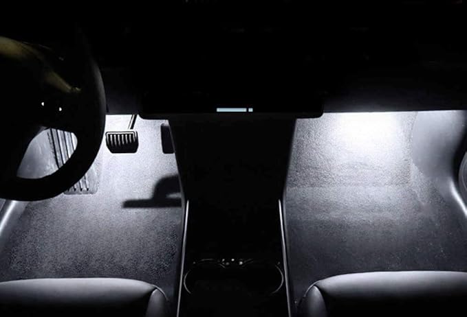 iJDMTOY 4pc Universal Fit Xenon White LED Interior Ambient Lighting Kit for Under Dashboard, Seat, Foot Area, Trunk/Cargo Area Decoration
