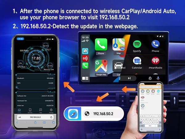 Carlinkit 4.0 Wireless CarPlay & Android Auto Adapter, Plug & Play, 2 in 1 - Fit for Factory Wired CarPlay Cars from 2015 to Now, No Latency, Online Upgrade, Auto-Connect After Set