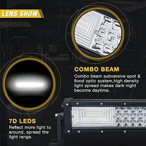 AUXTINGS 32 inch 405W LED Light Bar Triple Row Spot Flood Beam Work Light with Wiring Harness kit Switch for Trucks Tractor 4X4 Boat Off Road Auto Fog Driving Lamp 12V 24V Waterproof IP67