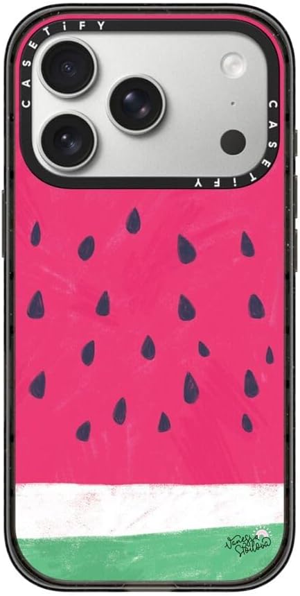 CASETiFY Impact iPhone 17 Pro Case [Slim/Compatible with Magsafe / 8.2 ft. 4X Military Grade Drop Protection] - Watermelon - Clear Black