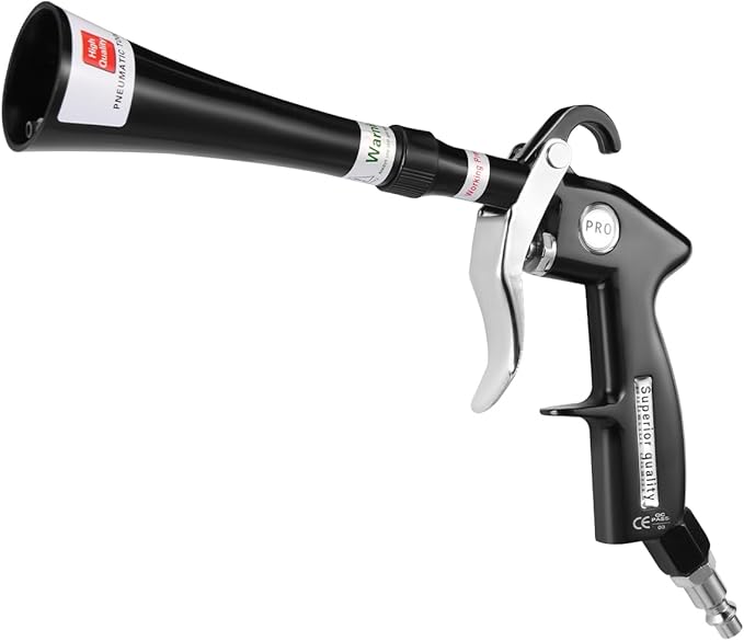 Tornado Air Blow Gun for Car Detailing - High Pressure Dry Cleaning Gun with Brass Nozzle, Quickly Blasts Dust & Dirt, Works with Air Compressor