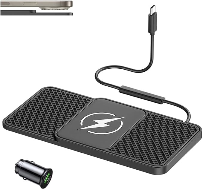 Car Charger for Ram 1500 2019 2020 2021 2022 2023 2024 2025, 20W Fast Charging Pad for Phones, Plug & Play Cord-Free Charging Pad with Step Design for Commutes Home Travel Use,A Type-C 30cm