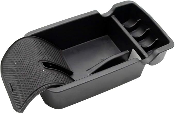 YOCTM Black Center Console Armrest Storage Box Phone Holder Pallet Organizer Cover Trim for Jeep Compass 2017 2018 2019 2020 2021 Interior Car Styling Accessories (Pack of 2)