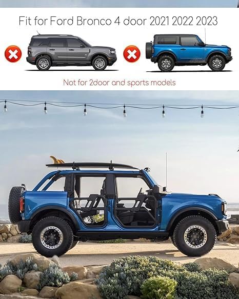 Upgraded Car Hard Top Storage Bag Fit for Ford Bronco 4 Door 2021 2022 2023, Roof Panel Over Rear Row Seat, Portable Panel Storage Bag, Top Panel Protector Bag with Handle