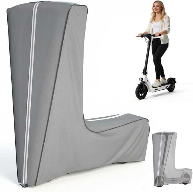 Universal Electric Scooter Cover, Waterproof and Dustproof Storage Cover for Adults and Kids, Grey Oxford Fabric, L45x W24x H47 Inch