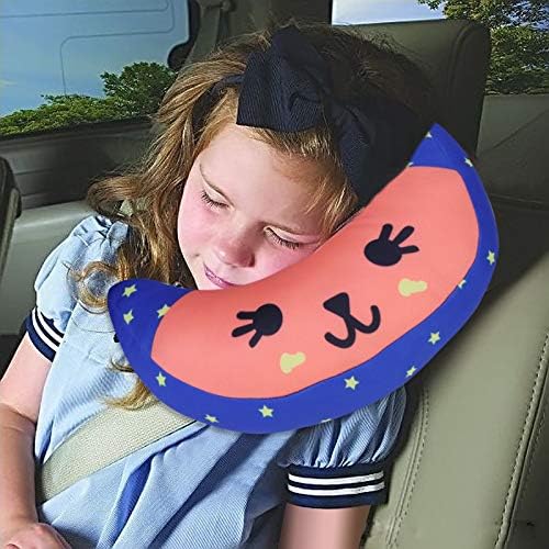 Kids Seat Belt Pillow Soft Car Seat Neck Support Pillow Pad Safety Belt Strap Cover Headrest Travel Cushion for Auto Airplane Pushchair