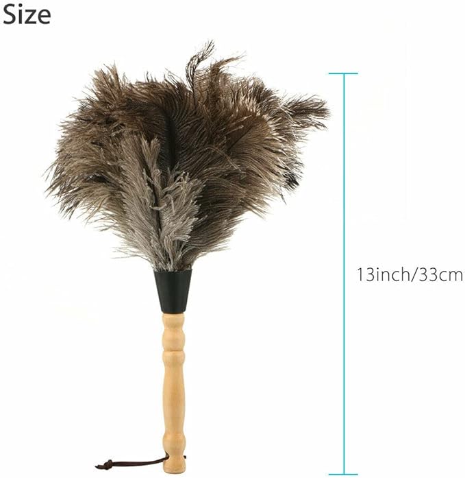 2PACKS 13" Ostrich Feather Duster Durable Dust Collecting Cleaning Tool in Wool Shop