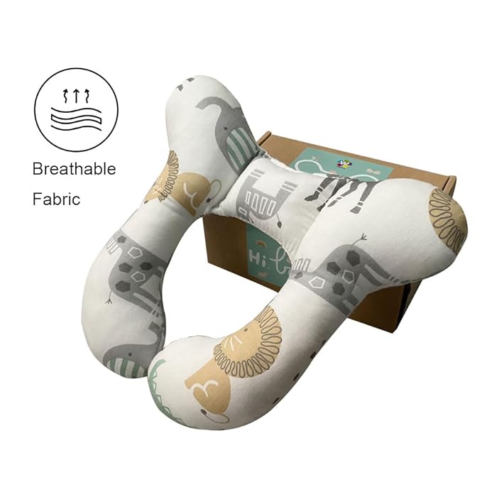 Baby Neck Pillows, Comfortable Baby Travel Head Neck Support Pillow for Car Seat Stroller Pushchair, Soft PP Cotton Travel Pillow for 0-2 Years Old Toddler Infant Newborn, Zoo