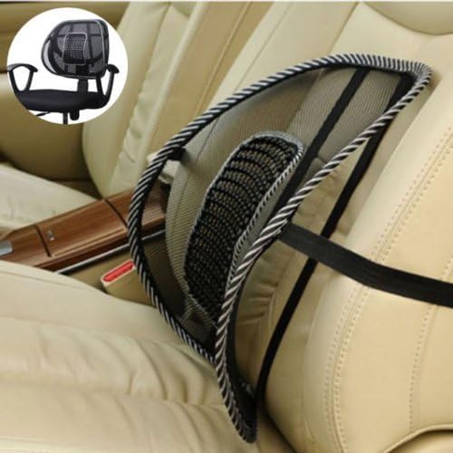 Black Lumbar Mesh Back Brace Support Office Home Car Seat Chair Ventilate Cool Cushion Pad with Massage | Breathable, Massage Beads for Ultimate Comfort (1 Piece)