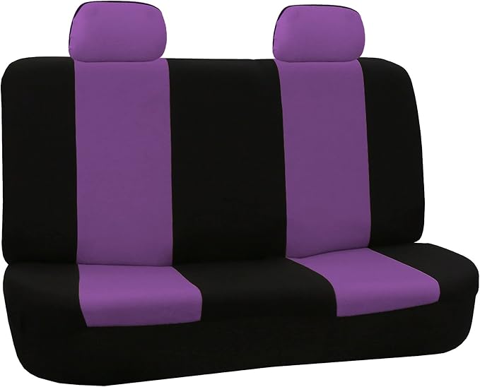 FH Group Flat Cloth Car Seat Covers Purple/Black