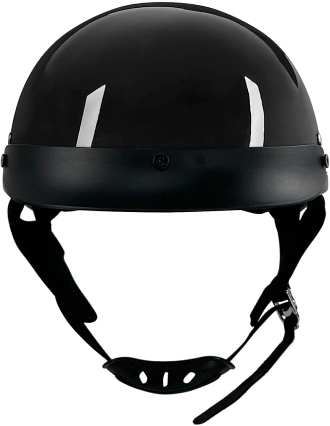 Adult Unisex Black Half Motorcycle Helmet, DOT Approved, for Chopper Moped Scooter Motorbike Electric