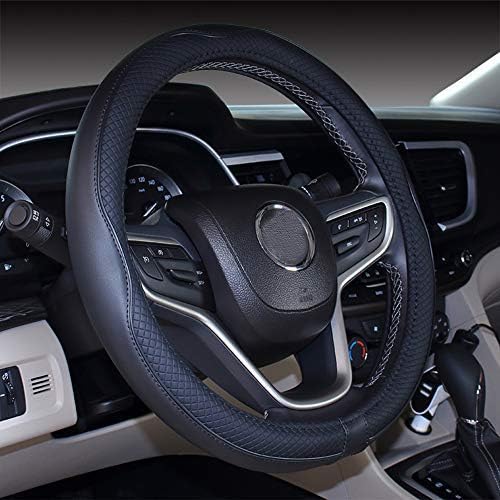 Mayco Bell Small Size Steering Wheel Cover Anti-Slip,Safety,Soft,Breathable,Durable,Full Surround,Comfortable Grip Microfiber Leather (14-14.25 inch,Black)