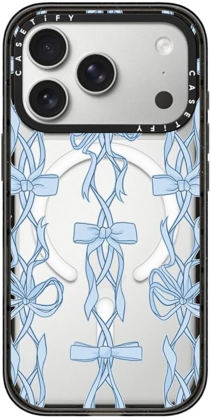 CASETiFY Impact iPhone 17 Pro Case [Slim/Compatible with Magsafe / 8.2 ft. 4X Military Grade Drop Protection] - Ribbon Play - Clear Black