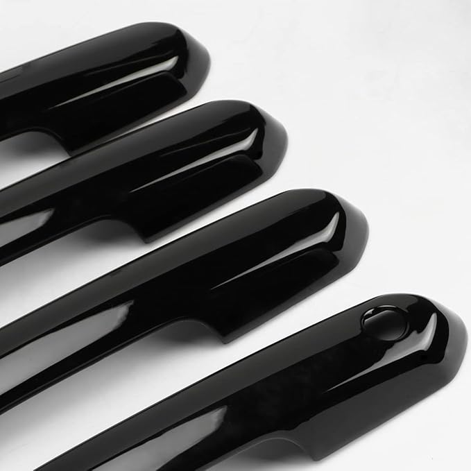 Exterior Door Handle Cover Compatible for 2019-2022 2023 2024 2025 Toyota Rav4 Accessories for Highlander 2024 2023 2022-2020 Handle Protectors with 4 Holes fo Auto Sensors (Glossy Black)
