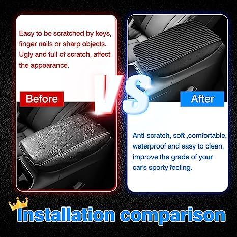 Autorder Center Console Cover for Subaru Outback 2020-2025 Accessories Armrest Cover Carbon Fiber Anti-Scratch Middle Console Pad Leather Armrest Protector