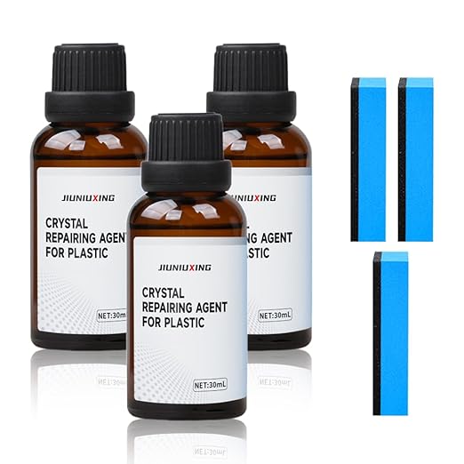 Plastics Parts Crystal Coating, 2025 New Leather Plastic Polishing Renovation Coating Agent, Car Trim Restorer with Sponge, Crystal Coating for Cars Interior or Exterior (3)