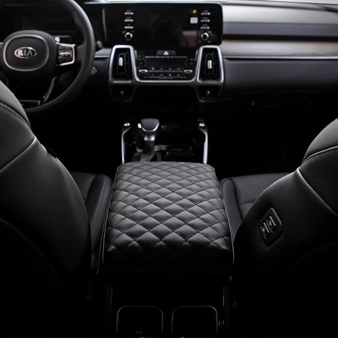 KMMOTORS Sorento(2021-2023) Center Console Cover, Armrest Cushion, Car Accessories (Black)