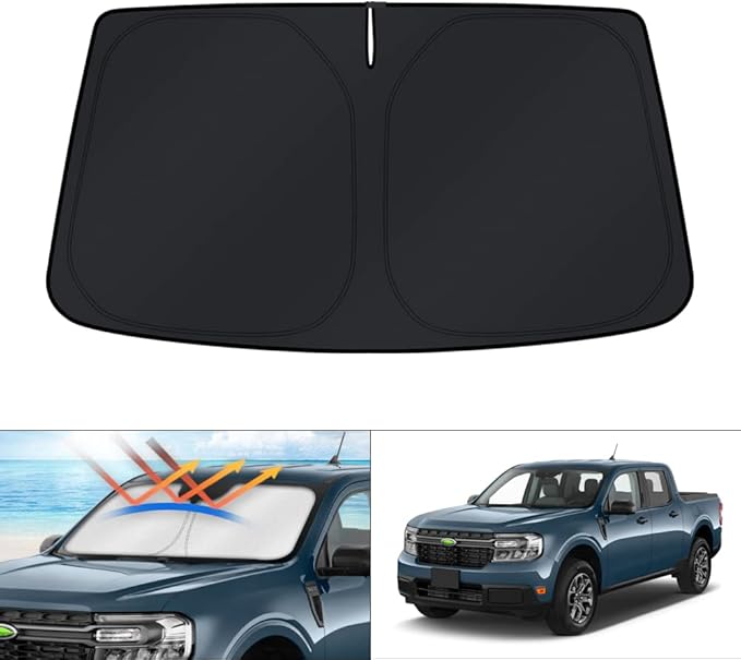 KUST Windshield Sun Shade for Ford Maverick Accessories 2022-2024 2025 2026 Window Sunshade Sun Visor Protector Foldable Blocks UV Rays Keep Car Cooler