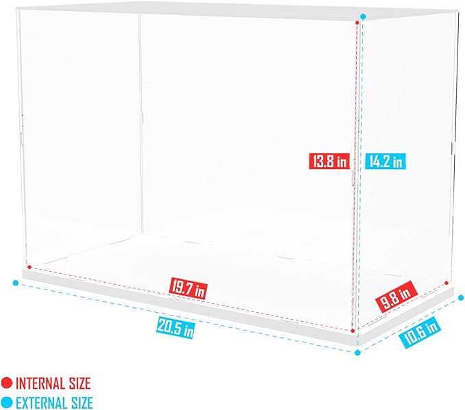 Choowin Acrylic Display Case for Lego Neuschwanstein Castle 21063 for Lego Display Thickened Clear Acrylic Display Cases for Collectibles Assemble Dustproof Display Box(White Base)