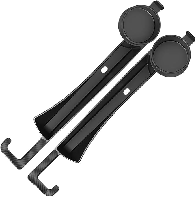 2PCS Car Seat Gap Filler, Soft Carbon Fiber Vehicle Between Seat and Console Organizer with Cup Holder, Prevent Falling Automotive Interior Chair Gap Plug, Universal Fit (Black)