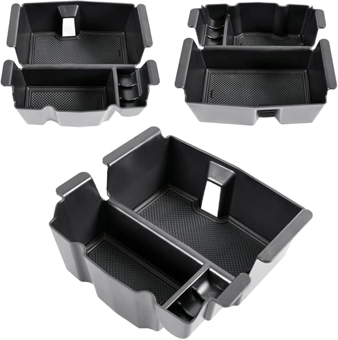 TACOBRO Center Console Organizer Compatible with Jeep Wrangler JL & JLU 2018 2019-2024 2025 2026 Accessories, Gladiator JT Truck 2020 2021 2022 2023-2026 Insert Tray Armrest Storage Box, Black