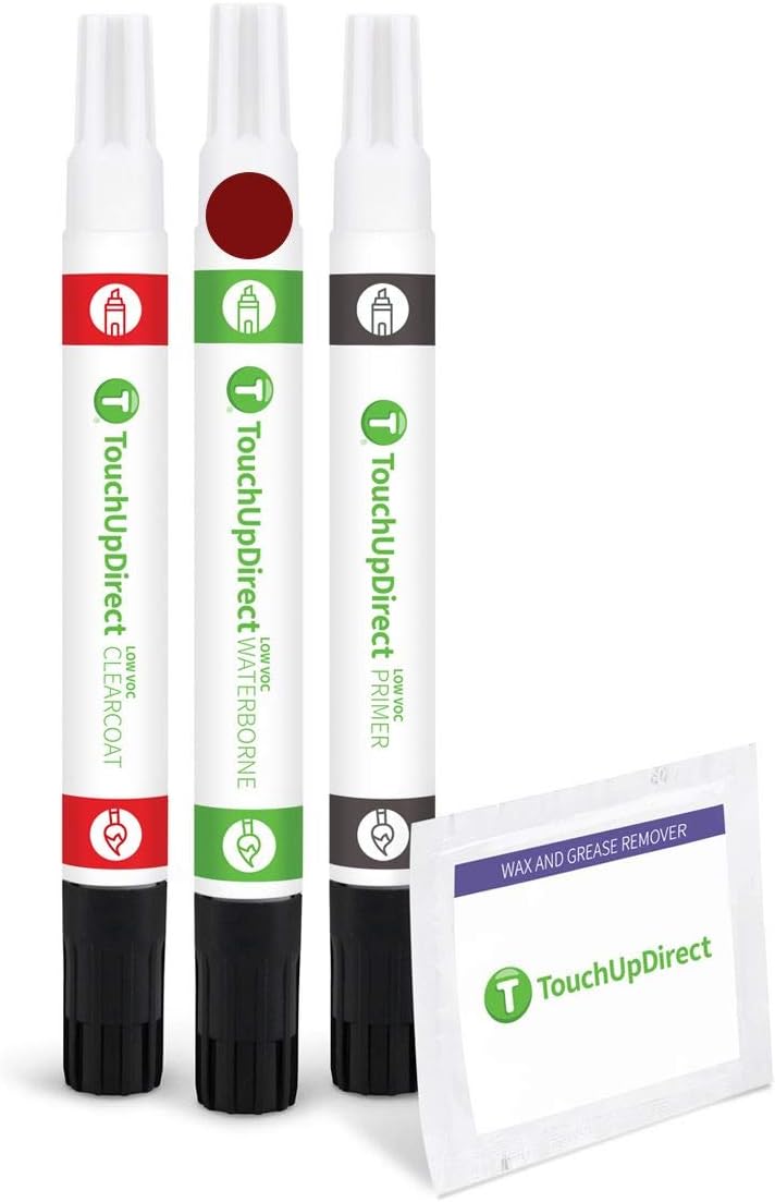 TouchUpDirect 3R3 Barcelona Red Pearl for Toyota Exact Match Touch Up Paint Combo - Preferred Package