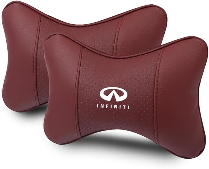 Car Seat Headrest Pillow for Infiniti Q50L/QX50/QX60/ESQ/QX30 Head Support Rest Pillow Lumbar Support Lumbar Pillow Cushion Back Cushion Back Pillow Accessories,Red-2*Headrest