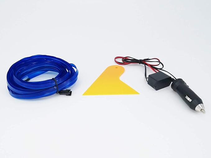 ABALDI El Wire Neon Light Car Interior LED Lights, Ambient Lighting Kits for Xmas Halloween Christmas Car Decoration(5M/16FT, Blue)