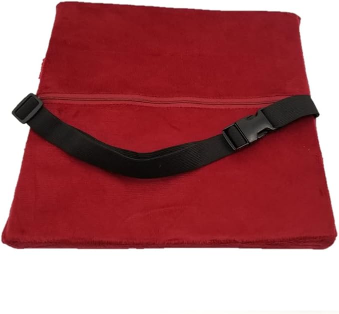 Comfortable Ergonomic Memory Foam Back Lumbar Support Cushion for Chairs Car Office Home with Removable Soft Velvet Cover (Burgundy)