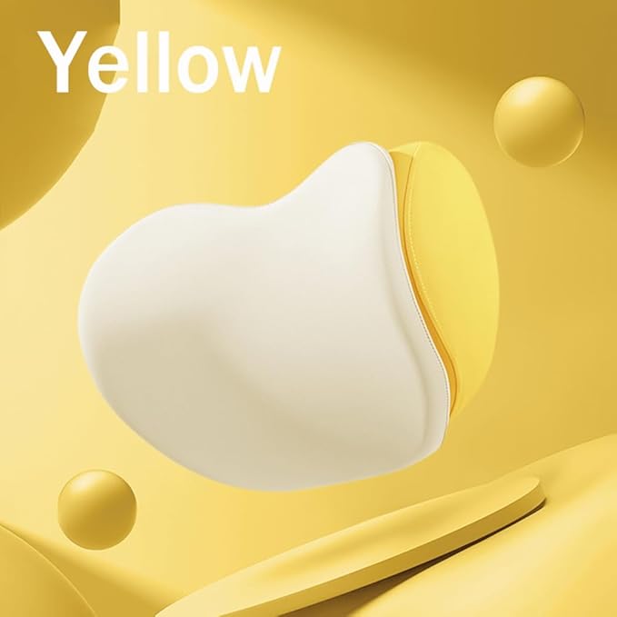 Car Headrest Lumbar Support Cushion for VW Golf VIII VI V IV III II I Mk 8 7 6 5 4 3 R GTE/GTI/GTD/Clubsport 45, Memory Foam Relieve Fatigue Breathable Car Seat Neck Pillow,Yellow-Headrest