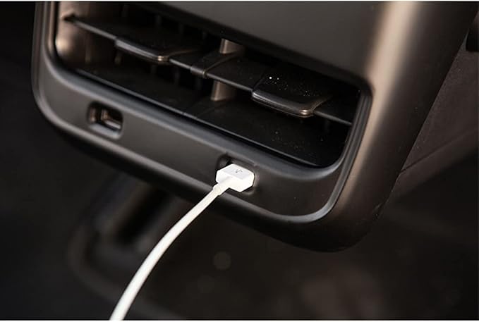 Black AC Vent Cover Rear Center Console Air Vent Covers Car Rear Armrest Box Air Conditioning Vent Outlet Trim Frame for Tesla Model 3 & Model Y, Interior Accessories