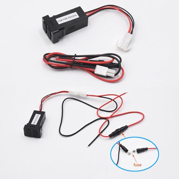5V 2.1A Dual USB Car Charger Interface Socket Adapter for Toyota with Short Circuit Protection - (Color Name: Big Size)