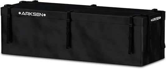 ARKSEN 14 Cubic Hitch Cargo Carrier Bag 500D PVC Waterproof Car Tray Luggage Bag (62.2"x 21.26"x 18.11") with Zipper, 6 Buckles, 10 Straps, Anti-Slip Mat, 6 Door Hooks All Vehicles with/Without Rack