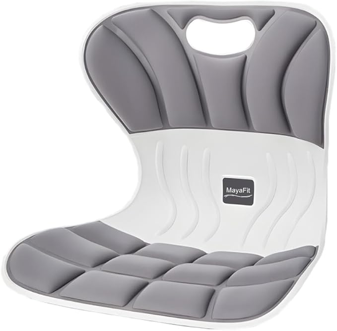 Ergonomic Lumbar Support Cushion, Grey, 460mm x 440mm x 340mm, Large, for Office Chairs & Car Seats, Posture Correction, Pregnancy Comfort,110-300 lbs Capacity