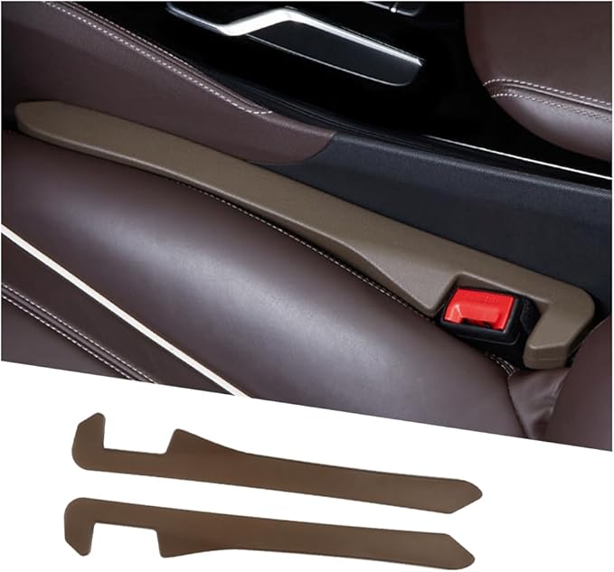 KIFIDAN 2PCS Car Seat Gap Filler,Flexible in between Car Seat Catcher for Tightly Filling Seats Gaps,Universal Cars Console Catcher Interior Cars Accessories for Women & Men (Brown)