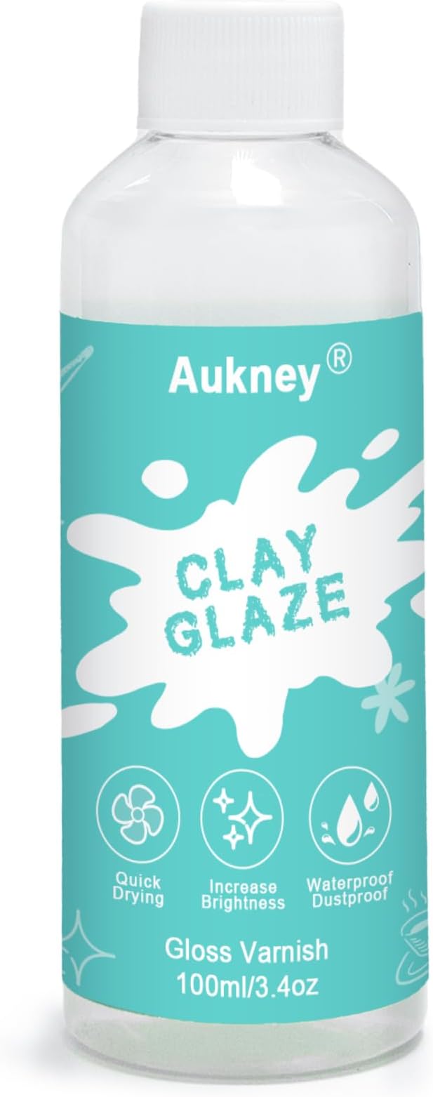 100ML Air Dry Clay Varnish, High Gloss Air Dry Clay Glaze, Sealant, Prevent Clay from Cracking, and Scratch Resistant, for Ceramics, Oil Paintings, Wood (Gloss)
