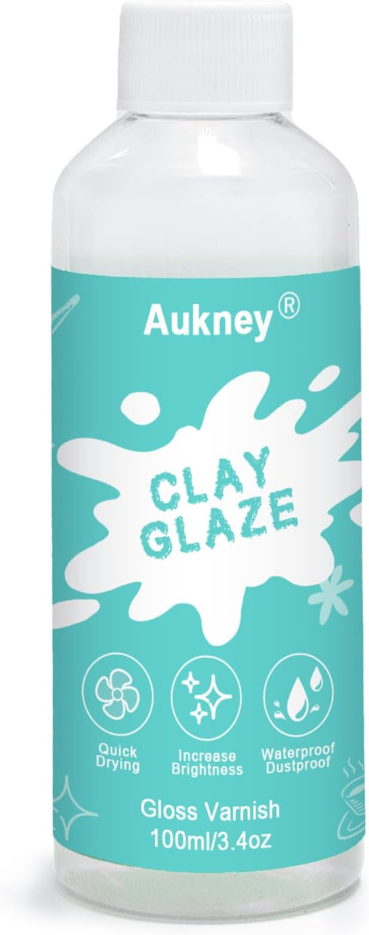 100ML Air Dry Clay Varnish, High Gloss Air Dry Clay Glaze, Sealant, Prevent Clay from Cracking, and Scratch Resistant, for Ceramics, Oil Paintings, Wood (Gloss)