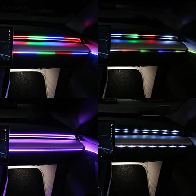 for Car LED Ambient Lighting Kit Smart RGB Bulb Interior Decor Cars Neon Accent Lights with Wireless APP Control 210 Dynamic Modes,4 Music Modes,16 Million Colors 43.3 Inch USB LEDs Strip Accessories