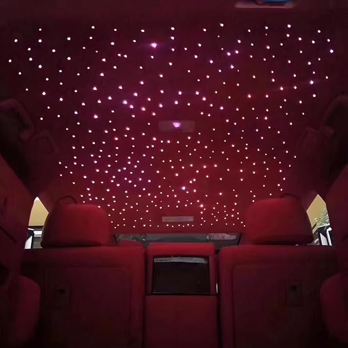 AKEPO 16W APP Fiber Optic Starlight Headliner Lights for Car & Home, 400pcs 0.75mm 6.5ft/2m Optical Fibers Sound Activated Light Source with Remote+APP Control Star Ceiling Light Kit