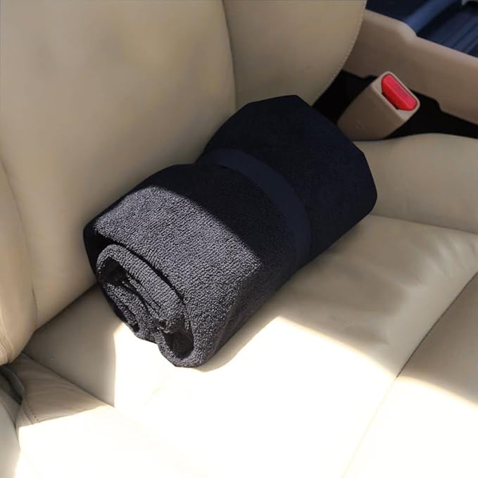 Car Seat Covers 1 Pack Black Waterproof Towel Car Seat Cover Universal Fit for Most Trucks SUV Fitness Athletes Pets Gym and Water Sport