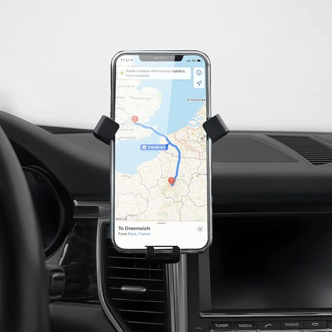 BEERTE Car Phone Holder fit for Porsche Macan 2015-2025 and Porsche Cayenne 2019-2023 Phone Mount Rotatable Adjustable,Safe and Convenient Phone Navigation for 4-7 inch Smartphone (Carbon Fiber)