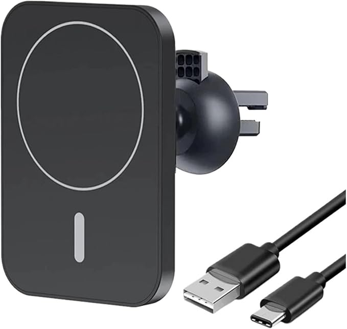 Phone Holder 30W Car Holder Wireless Charger Car Mount Magnetic Car Chargers Wireless Practical(Color:Black with Cable)